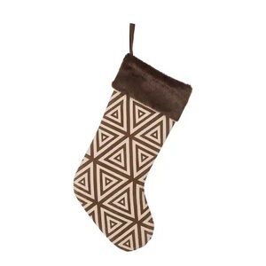 New - Glitzhome Christmas Stocking with Faux Fur Cuff